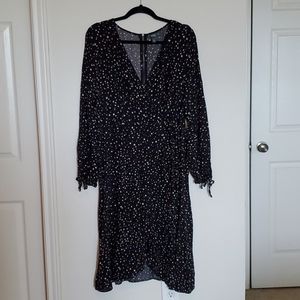 Wild Fable Black Starry Wrap Dress